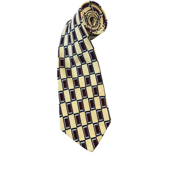 Barbara Blank New York Handmade Silk Necktie Mens Extra Long Check Pattern - Picture 1 of 8